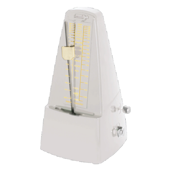 Hemingway WHM01WH Pyramid-Style Mechanical Metronome White at Anthony's Music Retail, Music Lesson and Repair NSW