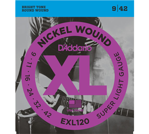 D’Addario 8-38 EXL130 Extra-Super Light Nickel Wound at Anthony's Music Retail, Music Lesson and Repair NSW