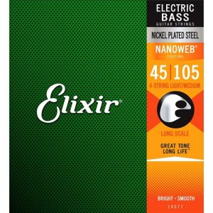 Elixir 14077 45-105 Light/Medium, Long Scale Nickel Plated Steel with Nanoweb Coating at Anthony's Music Retail, Music Lesson and Repair NSW