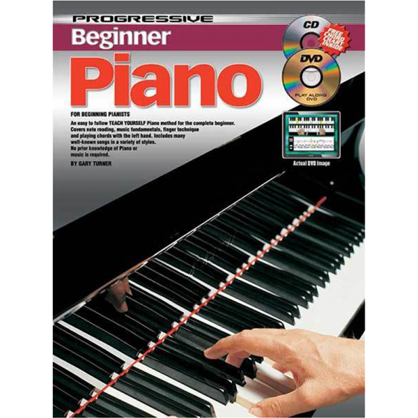 Progressive Beginner Piano Small Book/DVD at Anthony's Music Retail, Music Lesson and Repair NSW