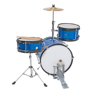 DXP TXJ3MBL Junior Series 3 Piece Drum Set w/Cymbal & Sticks – Metallic Blue at Anthony's Music Retail, Music Lesson and Repair NSW