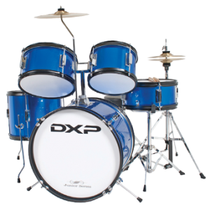 DXP TXJ5MBL Junior Series 5-Piece Drum Kit Pack in w/Cymbals, Stool & Sticks – Metallic Blue at Anthony's Music Retail, Music Lesson and Repair NSW