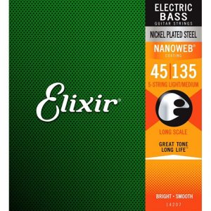 Elixir 14207 5-String 45-135 Light/Medium, Long Scale Nickel Plated Steel with Nanoweb Coating at Anthony's Music Retail, Music Lesson and Repair NSW