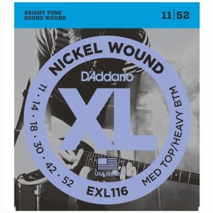 D’Addario 11-52 EXL116 Medium Top/Heavy Bottom Nickel Wound at Anthony's Music Retail, Music Lesson and Repair NSW
