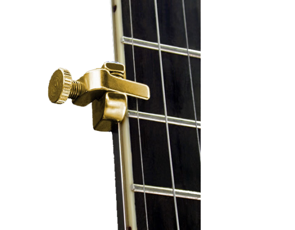 Shubb Fifth String Regular Bar Banjo Capo in Gold at Anthony's Music Retail, Music Lesson and Repair NSW