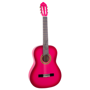 Valencia VC101PKS 1/4 Nylon Classical Guitar Pink Sunburst at Anthony's Music Retail, Music Lesson and Repair NSW