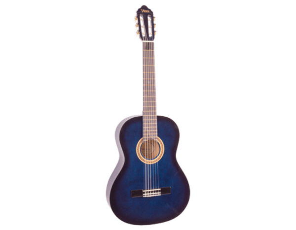Valencia VC102BUS 1/2 Nylon Classical Guitar Blue Sunburst at Anthony's Music Retail, Music Lesson and Repair NSW