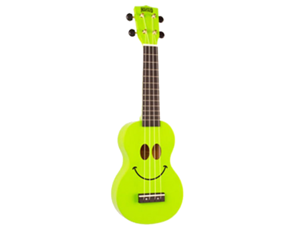 Mahalo U60SMGN Smiley Art Series Green Soprano Ukulele at Anthony's Music Retail, Music Lesson and Repair NSW