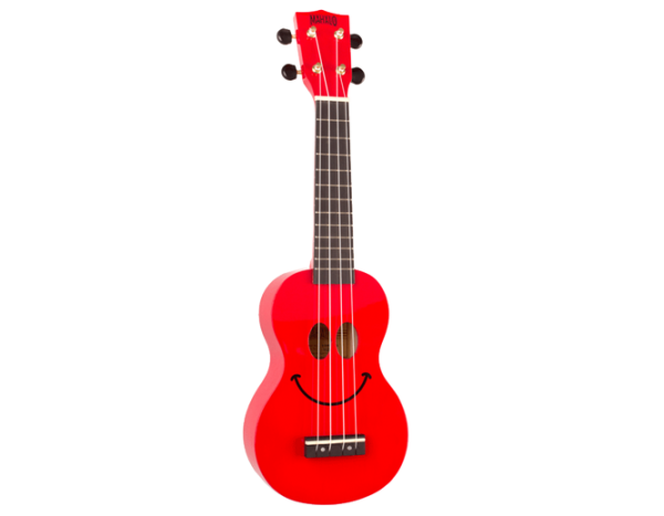 Mahalo U60SMRD Smiley Art Series Red Soprano Ukulele at Anthony's Music Retail, Music Lesson and Repair NSW
