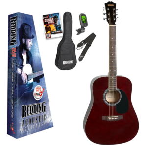 Redding RED50PKTWR Dreadnought Acoustic Guitar Package Transparent Wine Red  at Anthony's Music - Retail, Music Lesson and Repair NSW