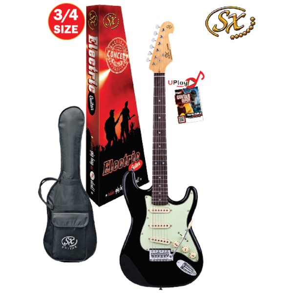 SX 3/4 VES34B Electric Guitar With Gig Bag – Black at Anthony's Music Retail, Music Lesson and Repair NSW