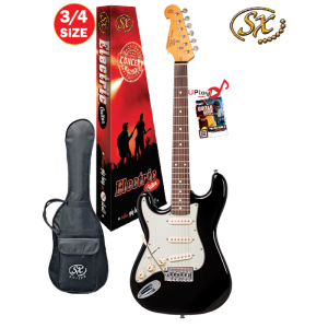 SX 3/4 VES34LHB Electric Guitar With Gig Bag – Black Left Hand at Anthony's Music Retail, Music Lesson and Repair NSW