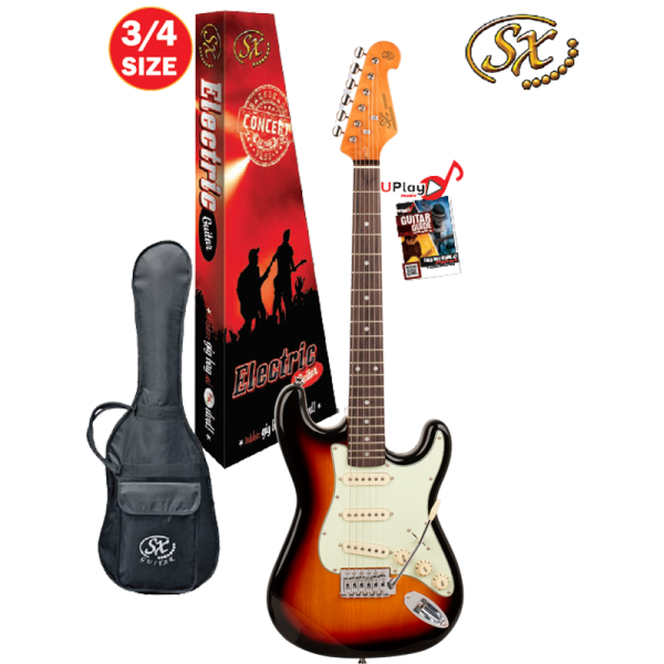 SX 3/4 VES34TS Electric Guitar With Gig Bag – 3 Tone Sunburst at Anthony's Music Retail, Music Lesson and Repair NSW