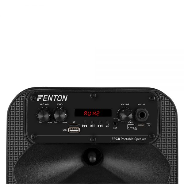 Fenton FPC8 Portable 8 Inch Speaker BT Battery USB at Anthony's Music Retail, Music Lesson and Repair NSW