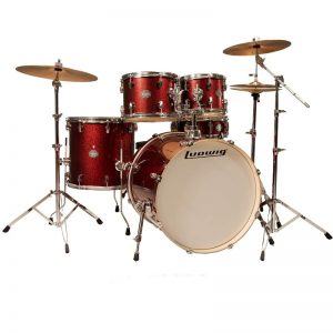 Ludwig Element Series DRIVE Kit w/ Hardware & Throne – Wine Red Sparkle inc. Cymbals at Anthony's Music Retail, Music Lesson and Repair NSW