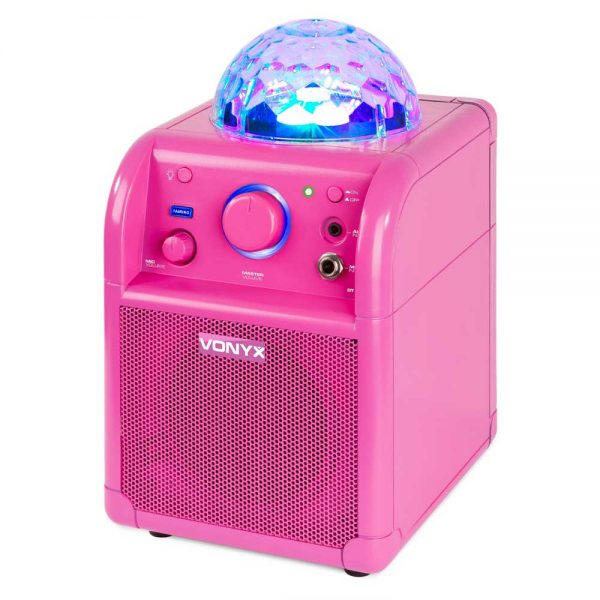 Vonyx SBS50P Bluetooth Party Karaoke Speaker Pink at Anthony's Music Retail, Music Lesson and Repair NSW
