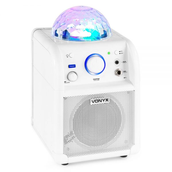 Vonyx SBS50W Bluetooth Party Karaoke Speaker White at Anthony's Music Retail, Music Lesson and Repair NSW