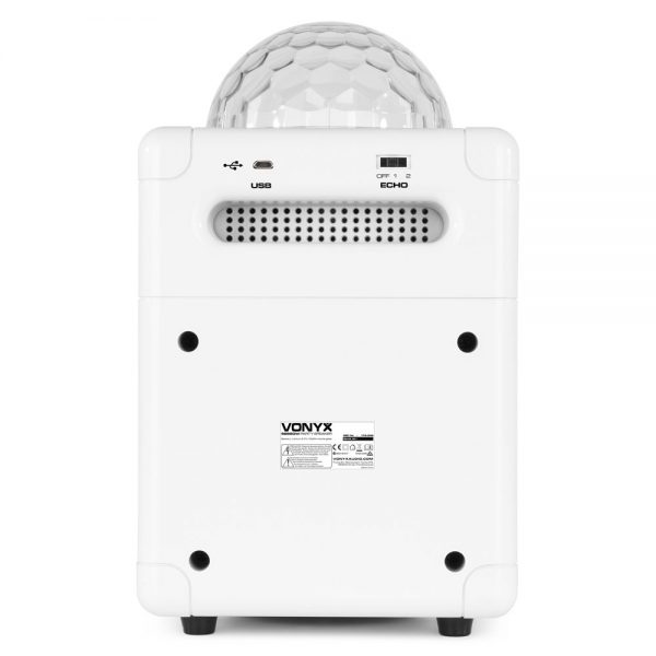 Vonyx SBS50W Bluetooth Party Karaoke Speaker White at Anthony's Music Retail, Music Lesson and Repair NSW