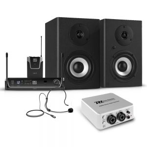 AVE Podcast Teaching Kit with Wireless Microphone and Studio Monitors at Anthony's Music Retail, Music Lesson and Repair NSW