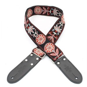 DSL JAC20 Jacquard Weaving FAIR-RED 2″ Guitar Strap at Anthony's Music Retail, Music Lesson and Repair NSW