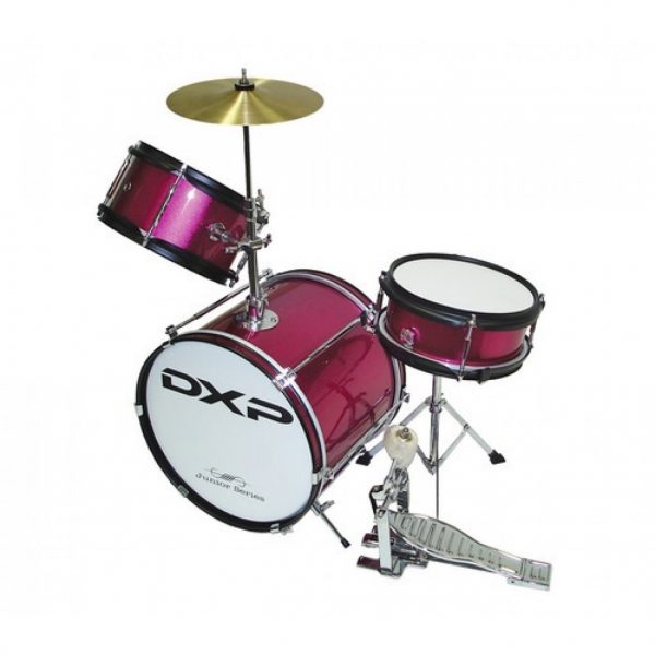 DXP TXJ3PK Junior 3 Piece Drum Set w/Cymbal & Sticks – Metallic Pink at Anthony's Music Retail, Music Lesson and Repair NSW