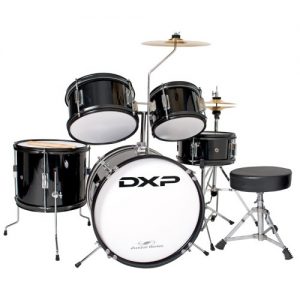 DXP TXJ5BK Junior Series 5-Piece Drum Kit Pack in w/Cymbals, Stool & Sticks – Black at Anthony's Music Retail, Music Lesson and Repair NSW