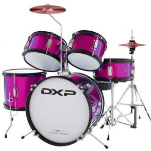DXP TXJ5PK Junior Series 5-Piece Drum Kit Pack in w/Cymbals, Stool & Sticks – Pink at Anthony's Music Retail, Music Lesson and Repair NSW