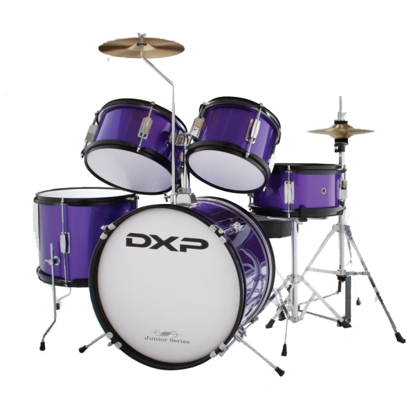 DXP TXJ5PL Junior Series 5-Piece Drum Kit Pack in w/Cymbals, Stool & Sticks – Metallic Purple at Anthony's Music Retail, Music Lesson and Repair NSW