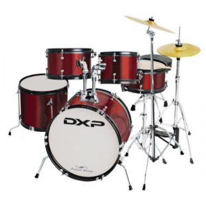 DXP TXJ7WR 5-Piece Deluxe Junior Drum Kit Pack in w Cymbals, Stool & Sticks – Wine Red at Anthony's Music Retail, Music Lesson and Repair NSW at Anthony's Music Retail, Music Lesson and Repair NSW