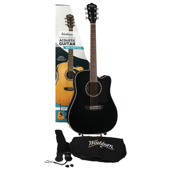 Washburn AD5CETSNPACK Apprentice Acoustic Cutaway Electric Pack – Sunburst Gloss at Anthony's Music Retail, Music Lesson and Repair NSW