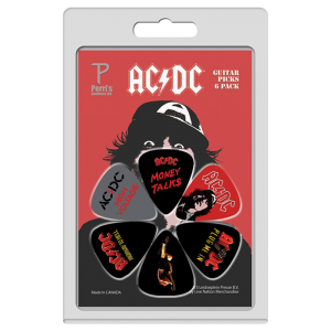 Perris LPACDC2 6-Pack AC/DC Licensed Guitar Picks Pack at Anthony's Music Retail, Music Lesson and Repair NSW