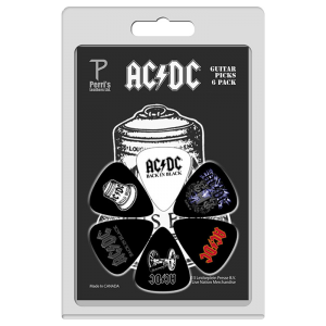Perris LPACDC3 6-Pack AC/DC Licensed Guitar Picks Pack at Anthony's Music Retail, Music Lesson and Repair NSW