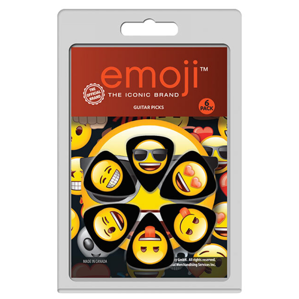Perris LPEMO1 6-Pack “Emoji Variety Faces” Licensed Guitar Picks Pack at Anthony's Music Retail, Music Lesson and Repair NSW