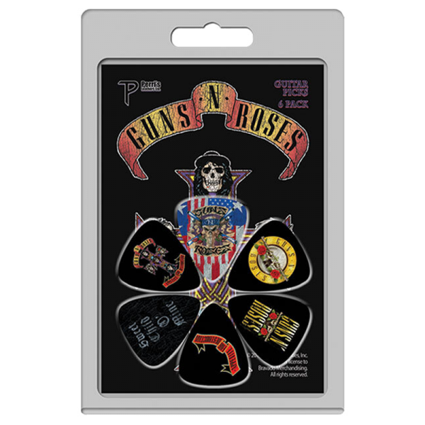 Perris LPGR2 6-Pack Guns’N’Roses Licensed Guitar Picks Pack at Anthony's Music Retail, Music Lesson and Repair NSW