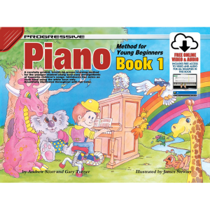 Progressive Piano Book 1 for Young Beginners Book/Online Video & Audio at Anthony's Music Retail, Music Lesson and Repair NSW