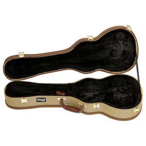Stagg GCX-UKT-GD Gold Tweed Plush Lined Tenor Ukulele Case at Anthony's Music Retail, Music Lesson and Repair NSW
