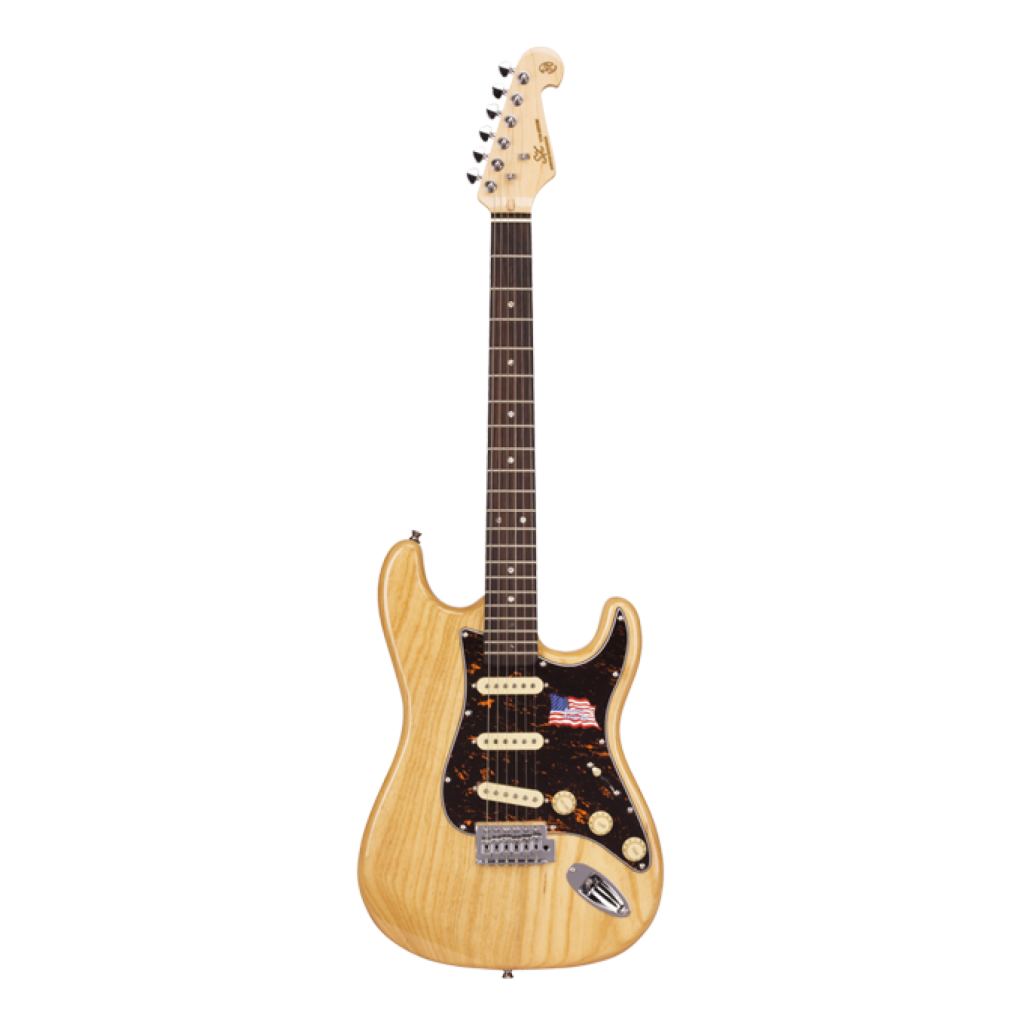 SX ASH2R Ash Series Strat Style Electric Guitar in Natural Ash ...