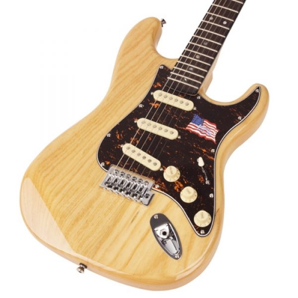 SX ASH2R Ash Series Strat Style Electric Guitar in Natural Ash  at Anthony's Music Retail, Music Lesson and Repair NSW