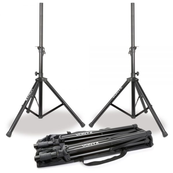 Vonyx 180550 Speaker Speaker Stand Pair with Carry Bag at Anthony's Music Retail, Music Lesson and Repair NSW