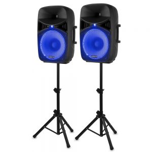 Vonyx VPS152A 1000W Speaker Set with Stands at Anthony's Music Retail, Music Lesson and Repair NSW