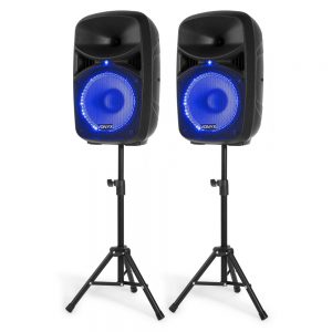 Vonyx VPS102A Active Speaker Set 10 Inch LED MP3 BT at Anthony's Music Retail, Music Lesson & Repair NSW