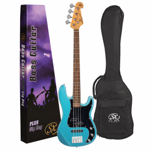 SX VEP62LPB P&J Vintage Style 4 String Bass Guitar Lake Placid Blue  at Anthony's Music Retail, Music Lesson & Repair NSW