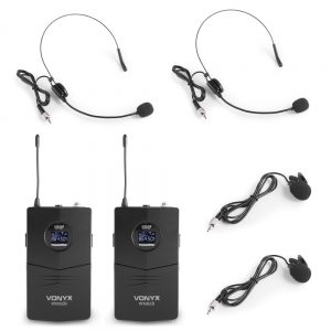 Vonyx WM82BP Dual Wireless Headset Bodypack Microphone System at Anthony's Music Retail, Music Lesson & Repair NSW