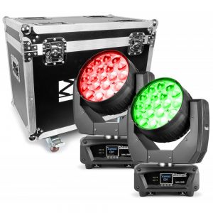 Beamz MHL1915 19x15W Moving Head Light Zoom Pair at Anthony's Music Retail, Music Lesson & Repair NSW