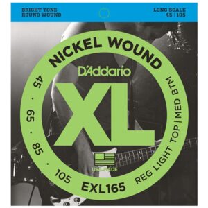 D’Addario EXL165 Nickel Custom Light 45-105 Long Scale at Anthony's Music - Retail, Music Lesson and Repair NSW