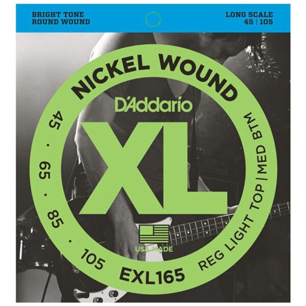 D’Addario EXL165 Nickel Custom Light 45-105 Long Scale at Anthony's Music - Retail, Music Lesson and Repair NSW