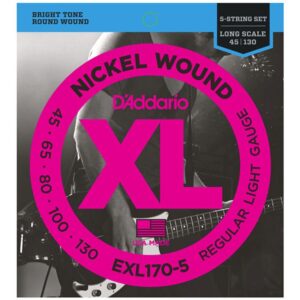 D’Addario EXL170-5 Electric 5-String Bass Strings 45-130 at Anthony's Music - Retail, Music Lesson and Repair NSW