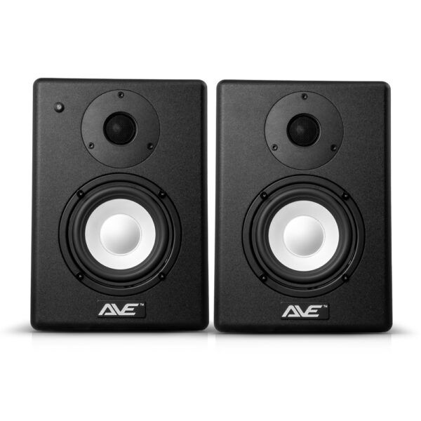 AVE Fusion 4 White Powered 4″ Studio Monitor Pair 80 Watts at Anthony's Music - Retail, Music Lesson and Repair NSW
