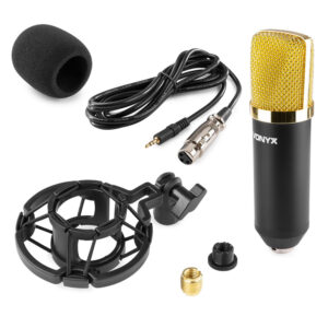Vonyx CM400 Studio Condenser Microphone Black Gold  at Anthony's Music - Retail, Music Lesson and Repair NSW