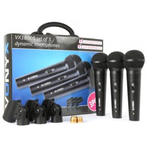 Vonyx VX1800S Dynamic 3 x Microphone Set  at Anthony's Music - Retail, Music Lesson and Repair NSW